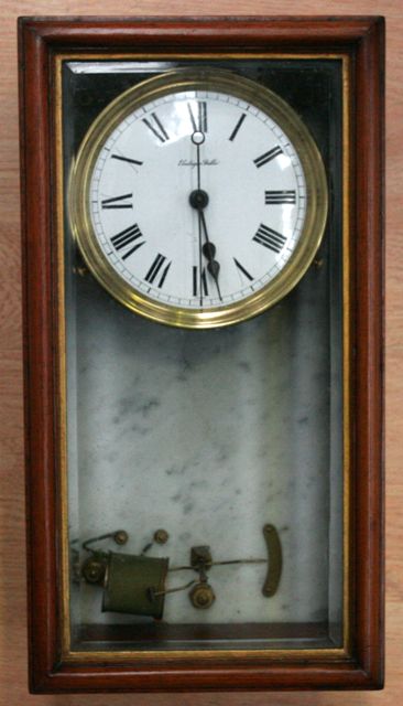 Appraisal: An unusual French Electrique Brillie wall clock in mahogany case