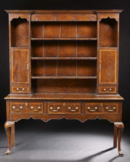 Appraisal: English Oak and Elm Welsh Dresser early th century the