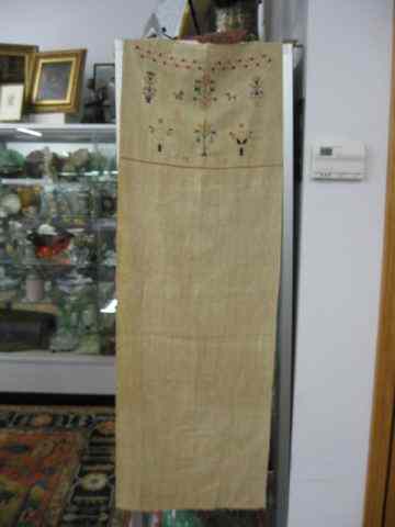 Appraisal: Sampler Type Wall Hanging pictorial '' wide x '' long