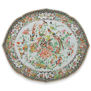 Appraisal: A Rose Medallion Porcelain Platter th Century Length x width