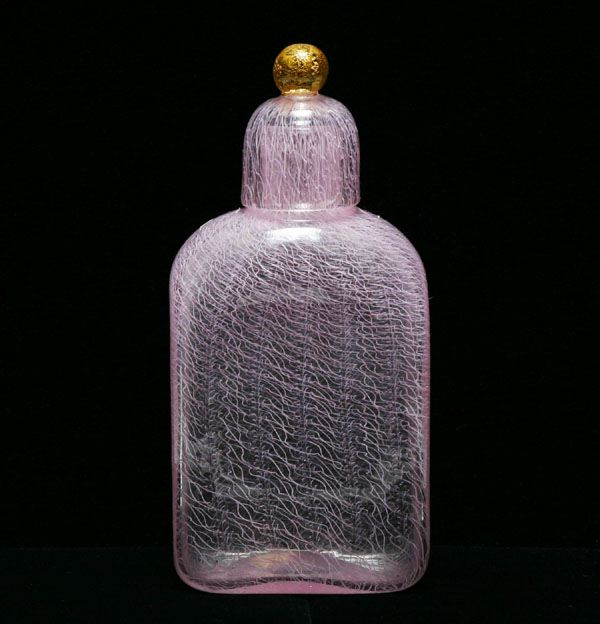 Appraisal: Archimede Seguso pink merletto art glass decanter Unusual artistic flask