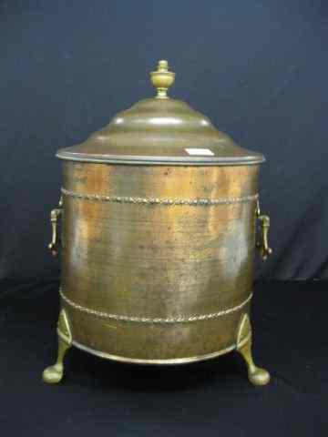 Appraisal: Brass Covered Pot handled tri-footed m '' tall '' diameter