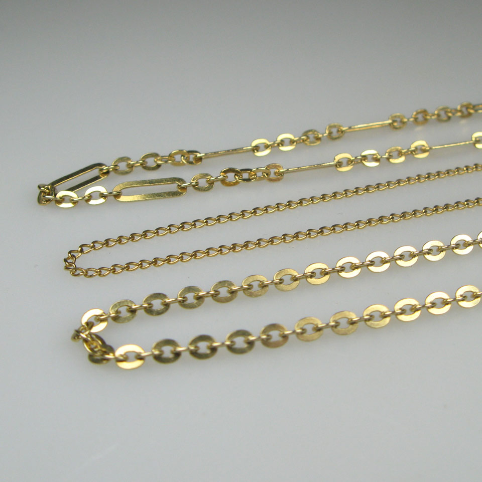 Appraisal: x k amp x k Yellow Gold Chains Length -