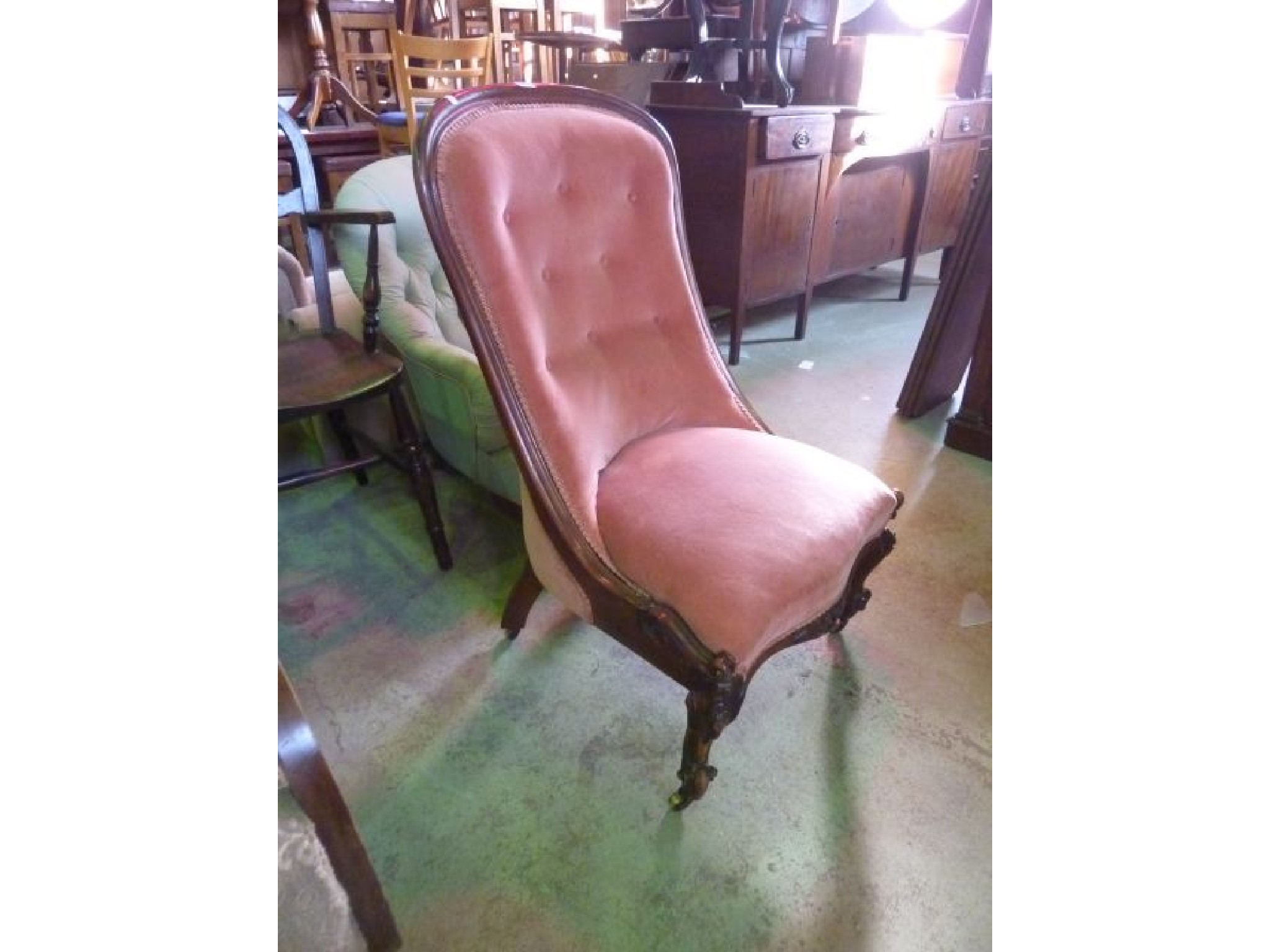 Appraisal: A Victorian mahogany drawing room chair with carved and moulded