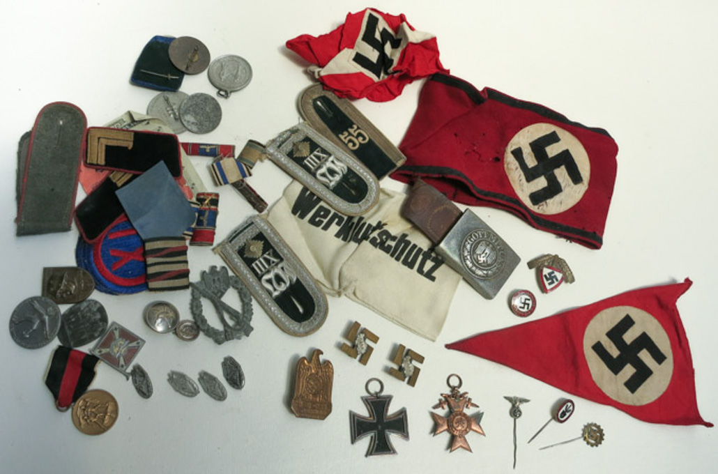 Appraisal: LOT OF WORLD WAR TWO MEMORABILIA including iron cross two