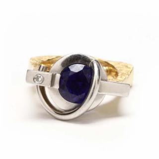 Appraisal: Platinum KT Gold Tanzanite and Diamond Ring Jewelsmith in a