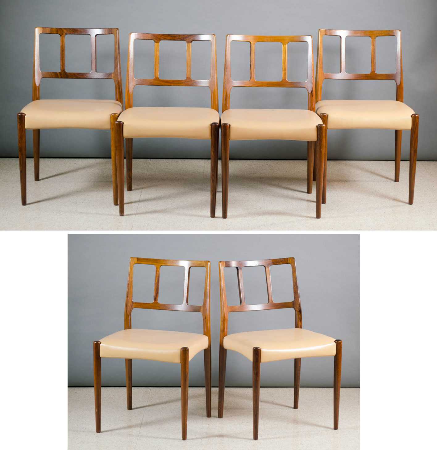 Appraisal: A SET OF SIX DANISH MID-CENTURY MODERN ROSEWOOD DINING CHAIRS