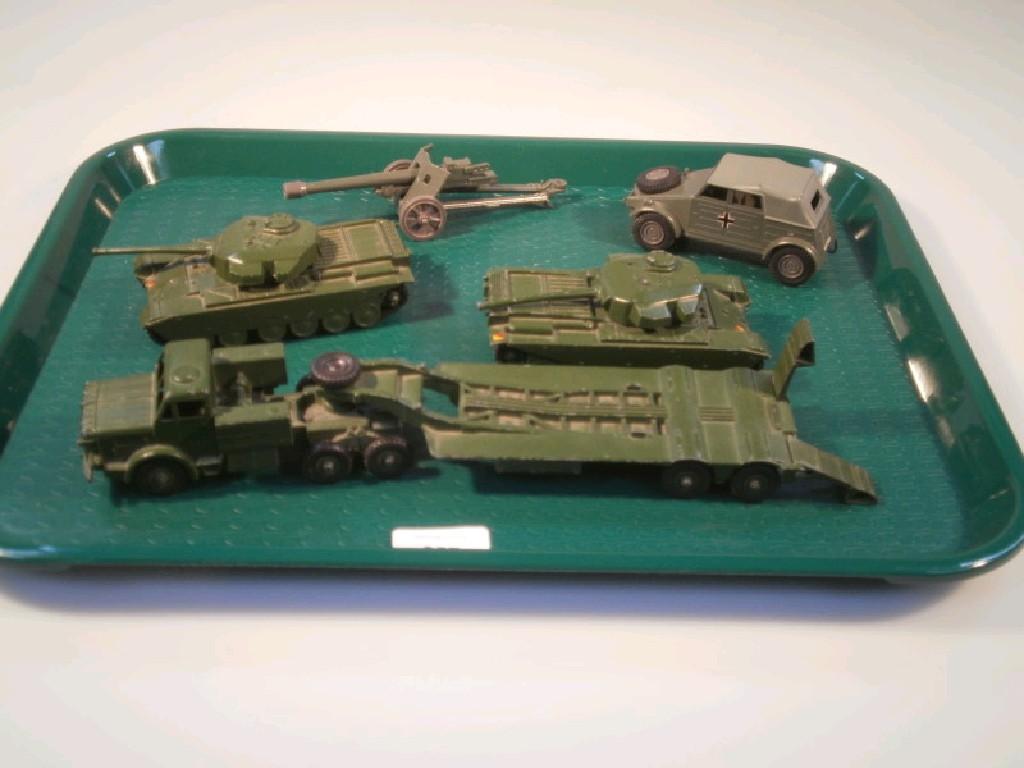 Appraisal: Dinky toys A tank transporter boxed a Volkswagen KDF with