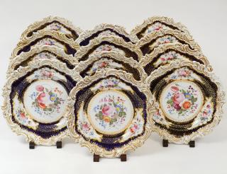 Appraisal: SET OF TWELVE PORCELAIN DESSERT PLATES English th Century Possibly