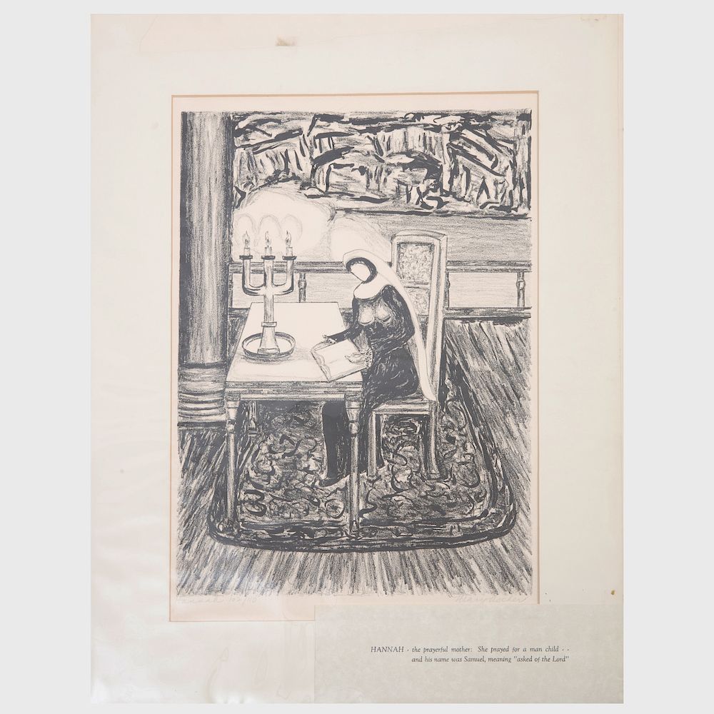 Appraisal: Mary Ascher - Hannah Lithograph in black on wove paper