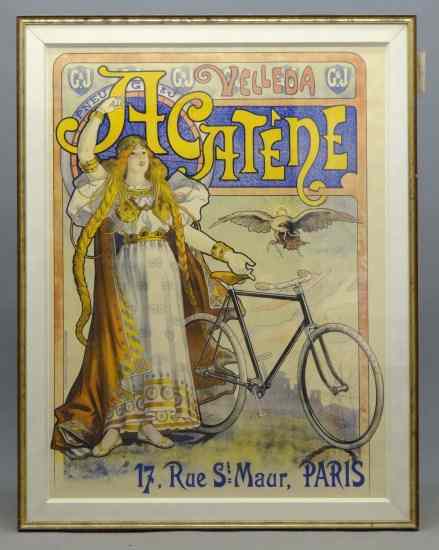 Appraisal: c 's French bicycle poster ''G J Velleda - Acatene''