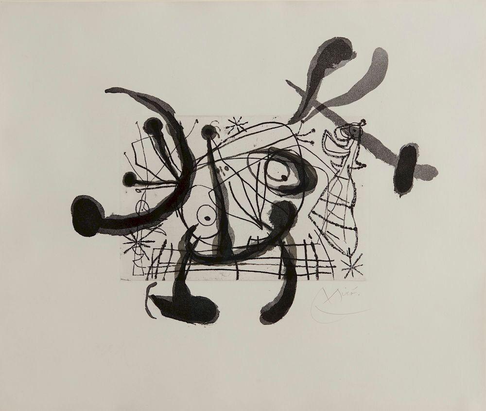 Appraisal: JOAN MIRO Spanish - Untitled from Fissures lithograph sheet x