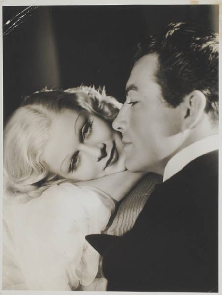 Appraisal: A Jean Harlow and Robert Taylor black and white photograph