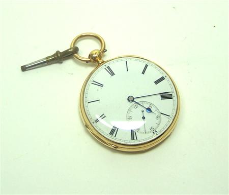 Appraisal: An ct gold cased pocket watch the enamel dial with