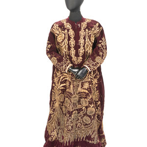 Appraisal: A Metallic Thread Embroidered Gown Late th Early th Century