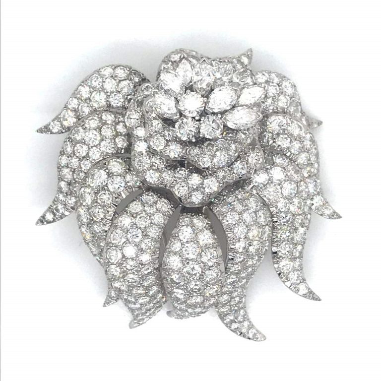 Appraisal: 'S Ct Diamond Brooch s Ct Diamond Brooch E-F Color