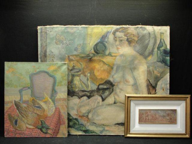 Appraisal: Lot of Three Signed Oils - Nude Neoclassical and Still