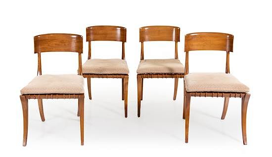 Appraisal: T H Robsjohn-Gibbings British - Set of Four Klismos Chairs