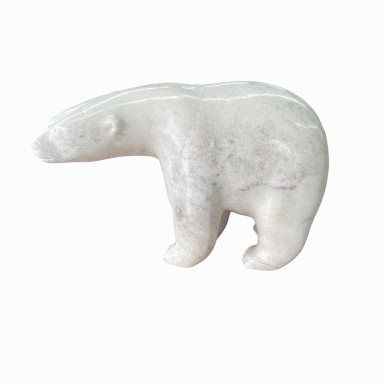 Appraisal: Ashevak Tunnillie White Marble Polar Bear Ashevak Tunnillie White Marble