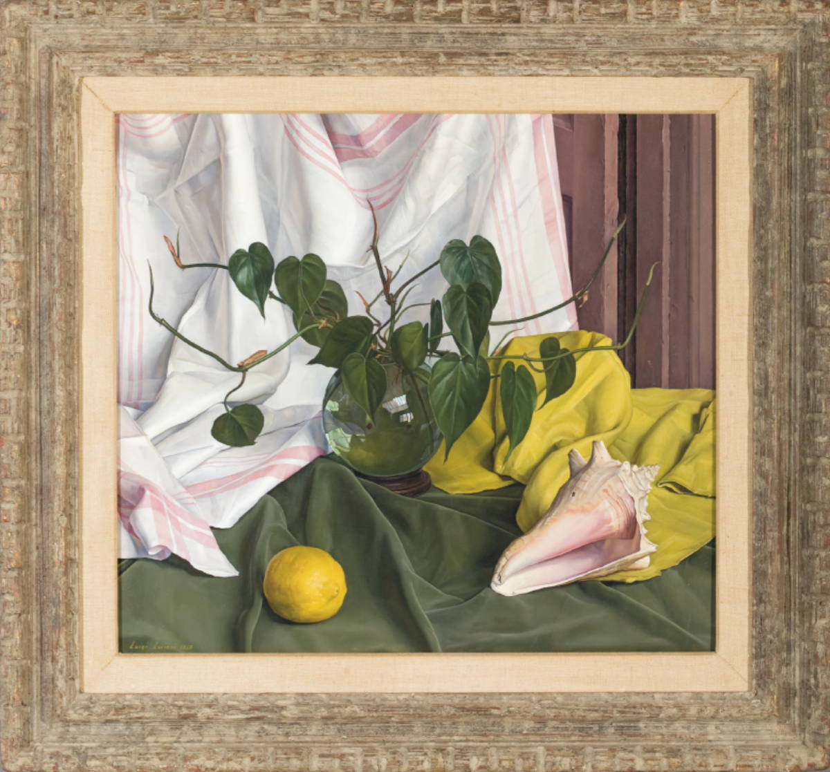 Appraisal: LUIGI LUCIONI AMERICAN - RELATED RHYTHM STILL-LIFE WITH GLASS VASE