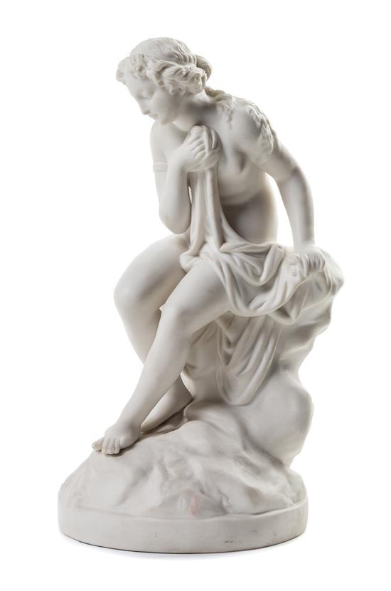 Appraisal: Sale Lot A Parian Ware Figure depicting a nude seated