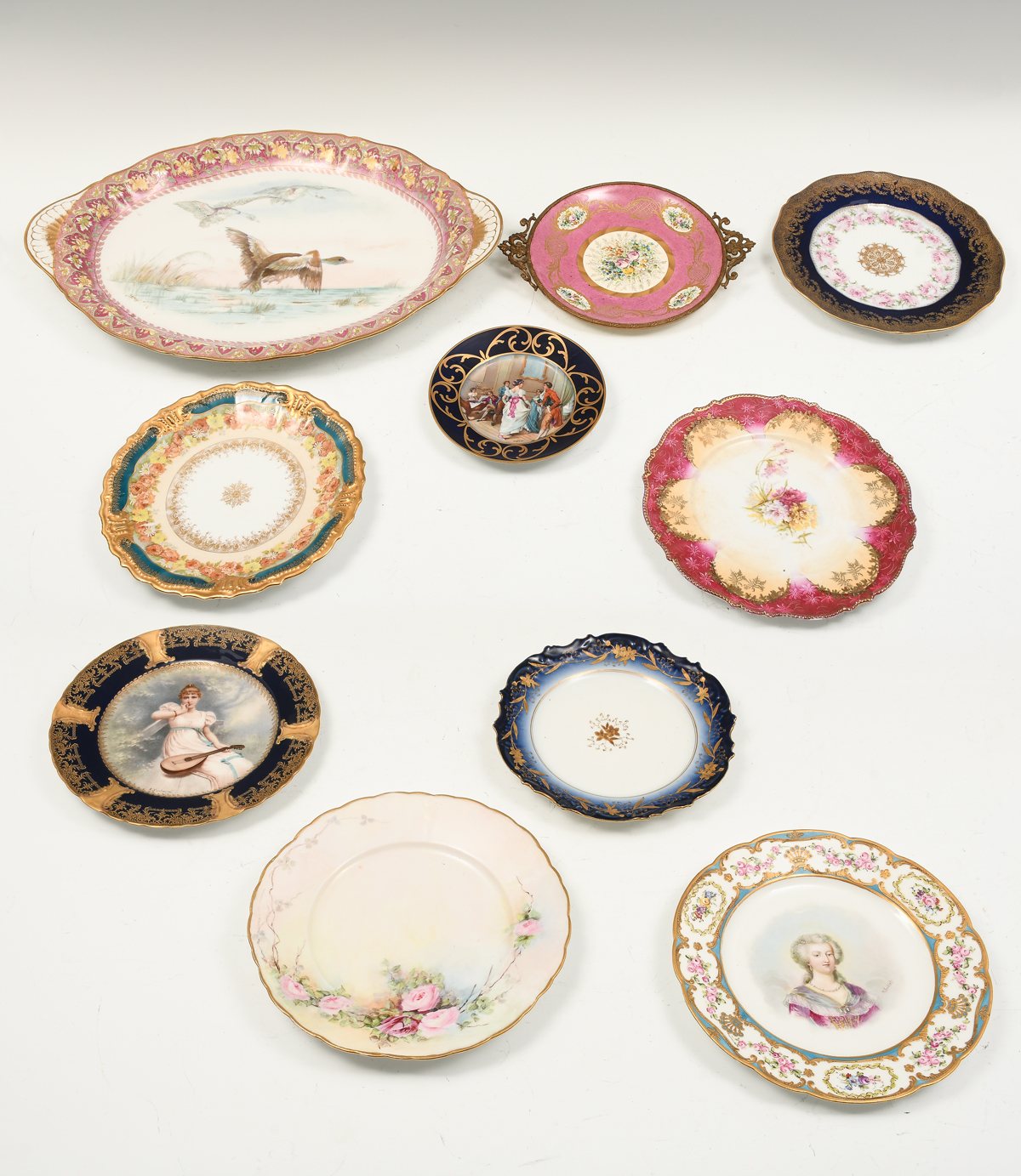 Appraisal: PC FRENCH LIMOGES PLATES PLATTER A collection of French Porcelain