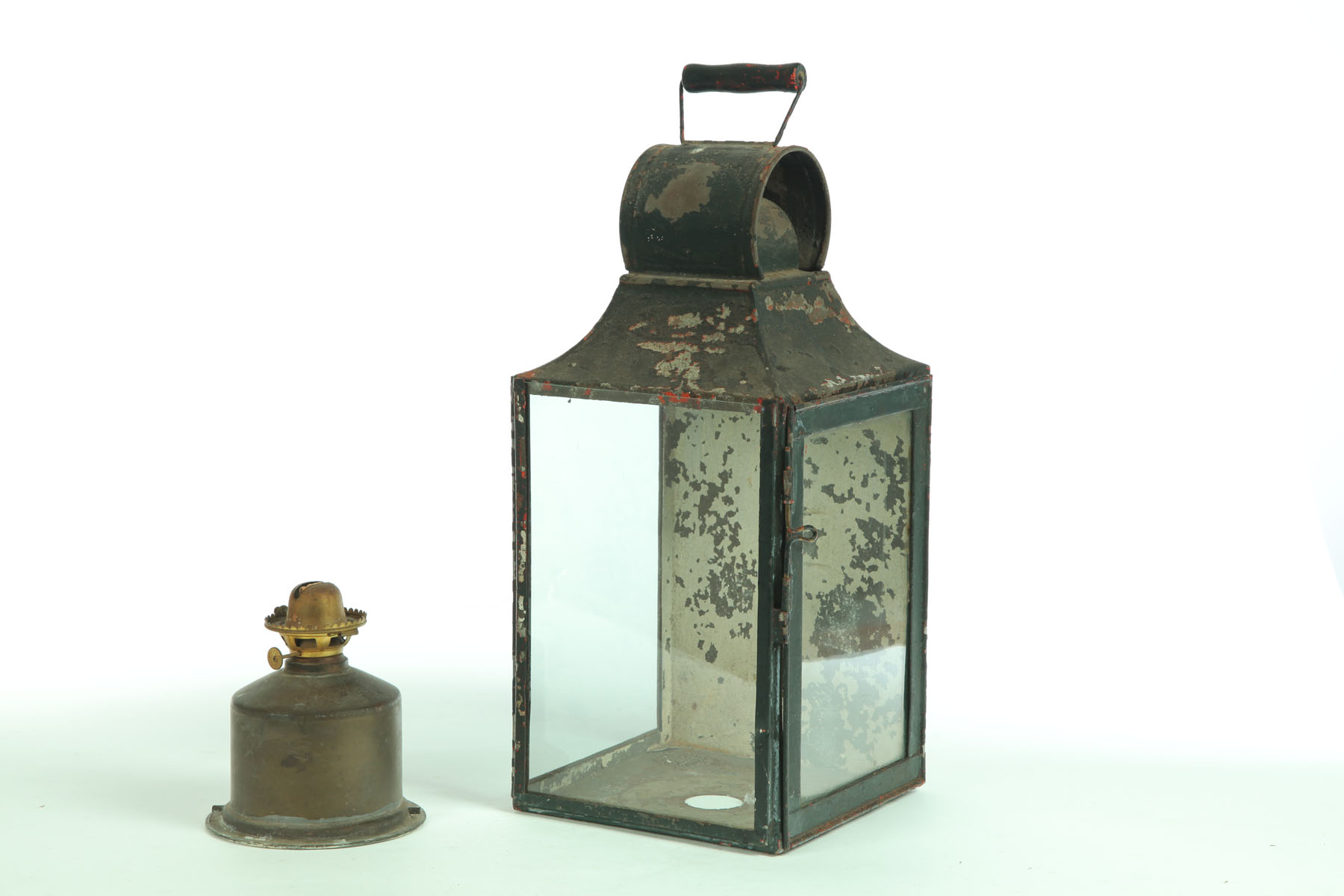 Appraisal: TIN LANTERN American nd half- th century tin Large lantern