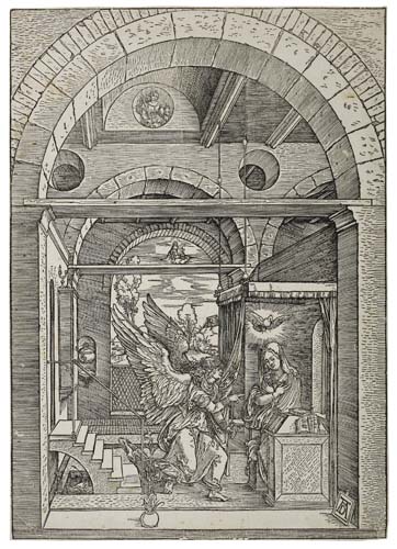 Appraisal: ALBRECHT D RER The Annunciation Woodcut circa x mm x