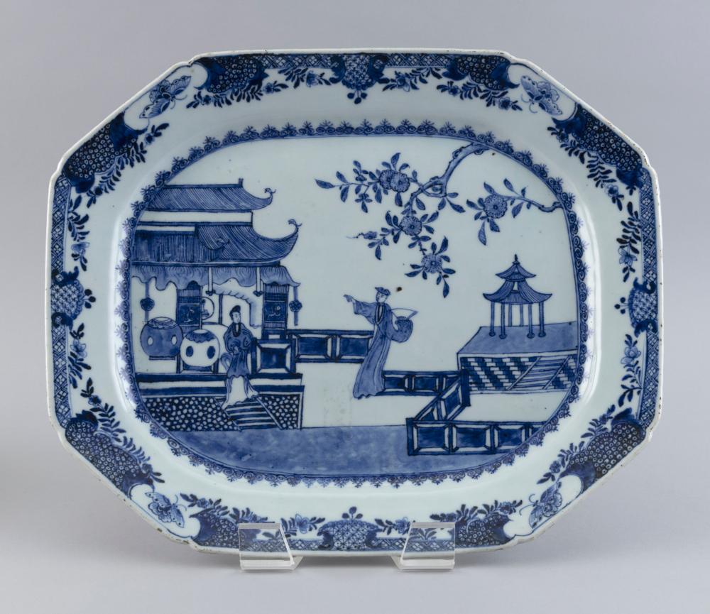 Appraisal: CHINESE EXPORT BLUE AND WHITE PORCELAIN OCTAGONAL PLATTER KANGXI PERIOD