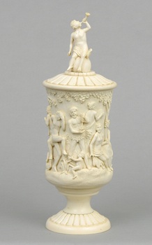 Appraisal: A Continental Carved Ivory Covered Cup Probably ca th Century