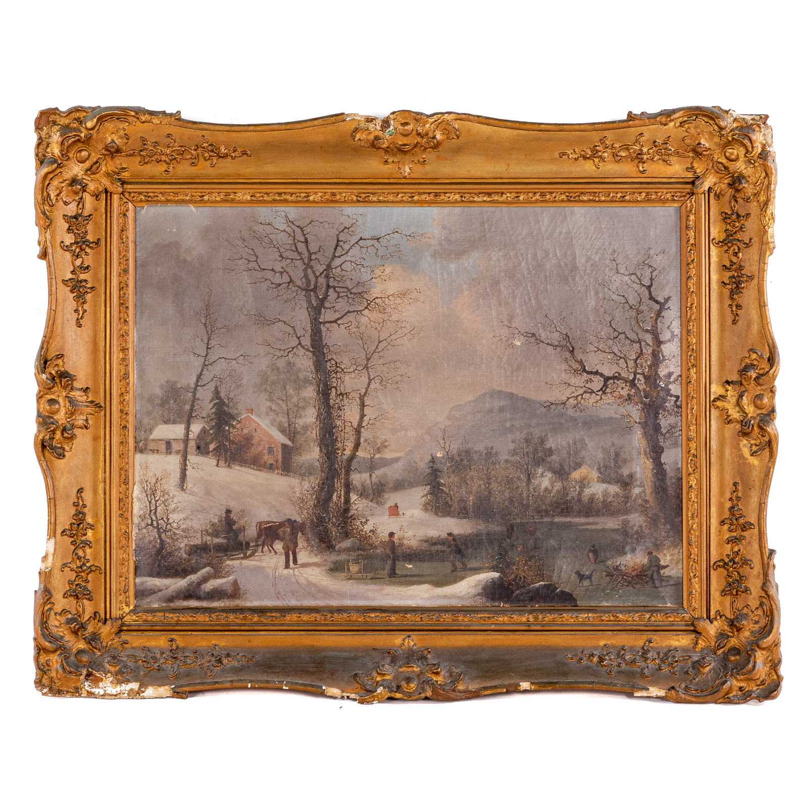 Appraisal: ATTR TO GEORGE H DURRIE WINTER LANDSCAPE OIL Attributed to