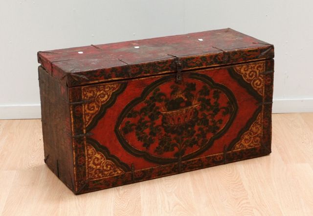 Appraisal: A Tibetan th century treasure chest for the storage of