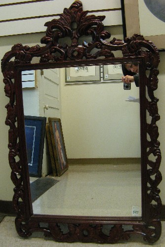 Appraisal: TWO MAHOGANY FRAMED WALL MIRRORS H x W and H