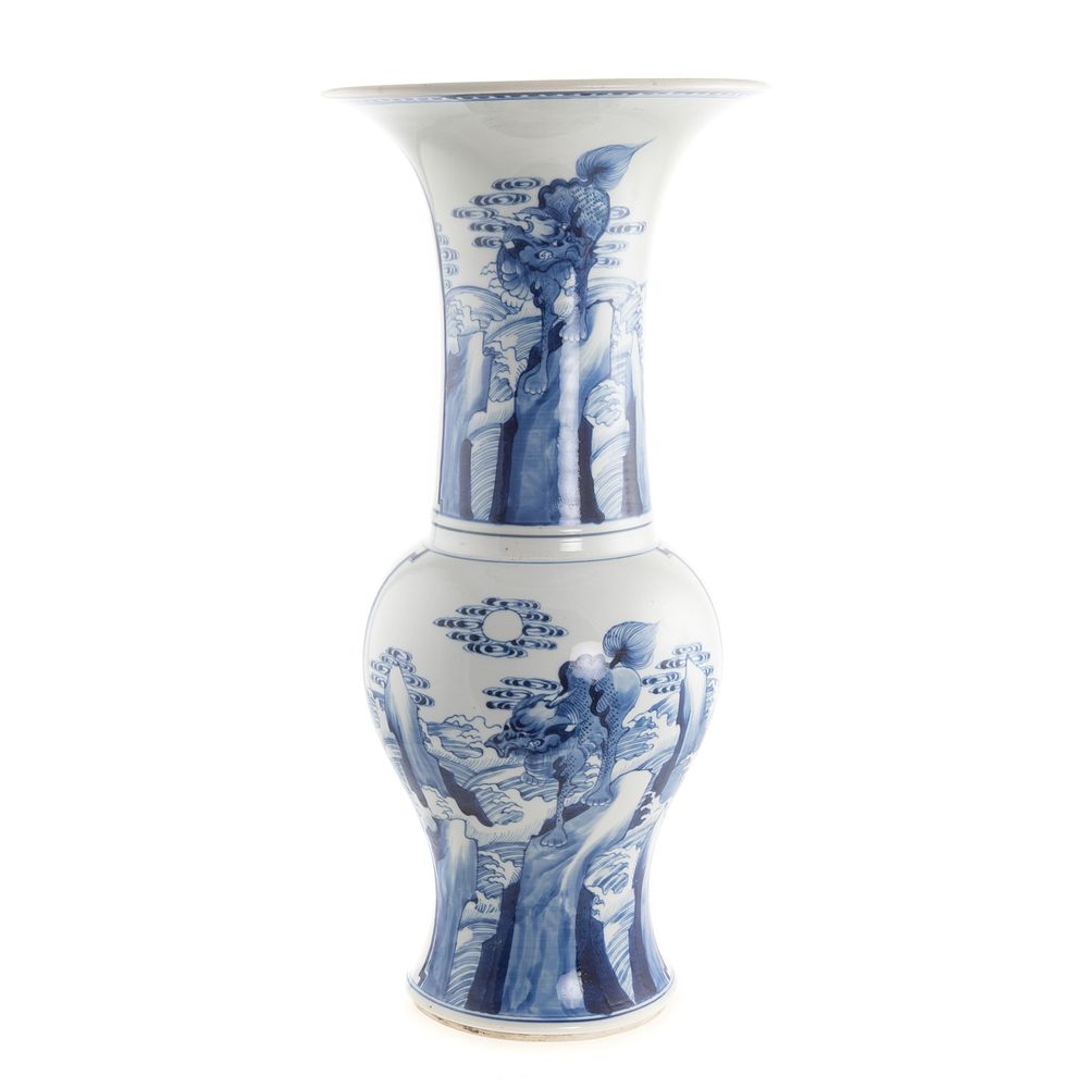 Appraisal: Chinese Blue White Baluster Vase In the Kang Xi manner