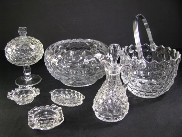 Appraisal: Assorted group of Fostoria glass pattern American One footed cupped