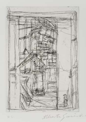 Appraisal: ALBERTO GIACOMETTI Int rieur au po le Etching on cream