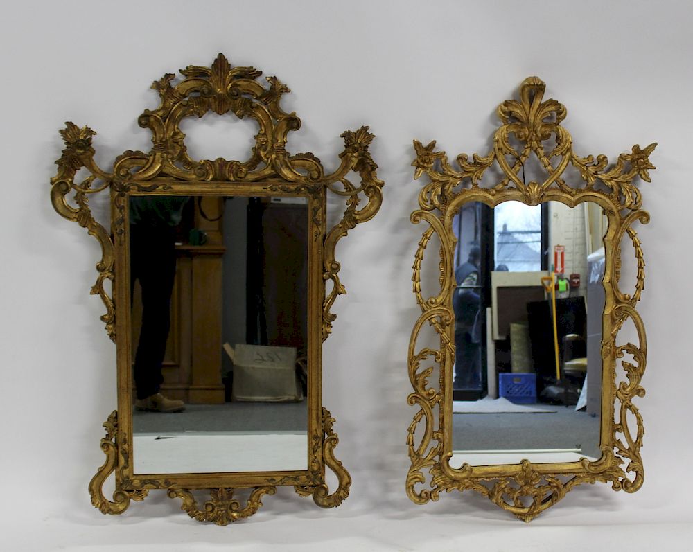 Appraisal: Lot of Italian Rococco carved Giltwood Mirrors From a Larchmont