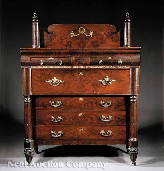 Appraisal: An American Classical Bronze-Mounted Mahogany Chest of Drawers th c