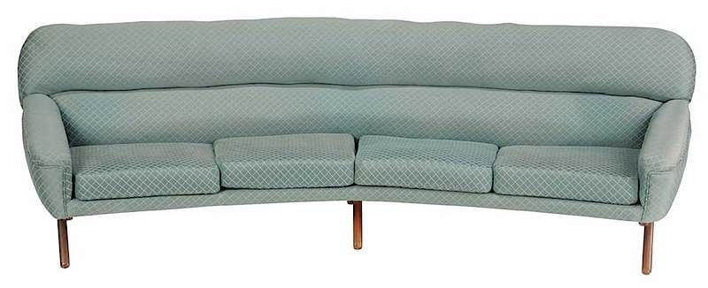 Appraisal: Mid-Century Modern Sofa by Illum Wikkels Danish th century demilune