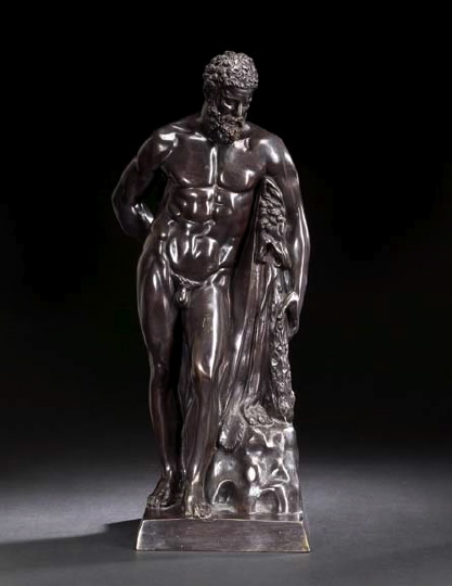 Appraisal: Good Italian Patinated Bronze Figure of the Farnese Hercules fourth