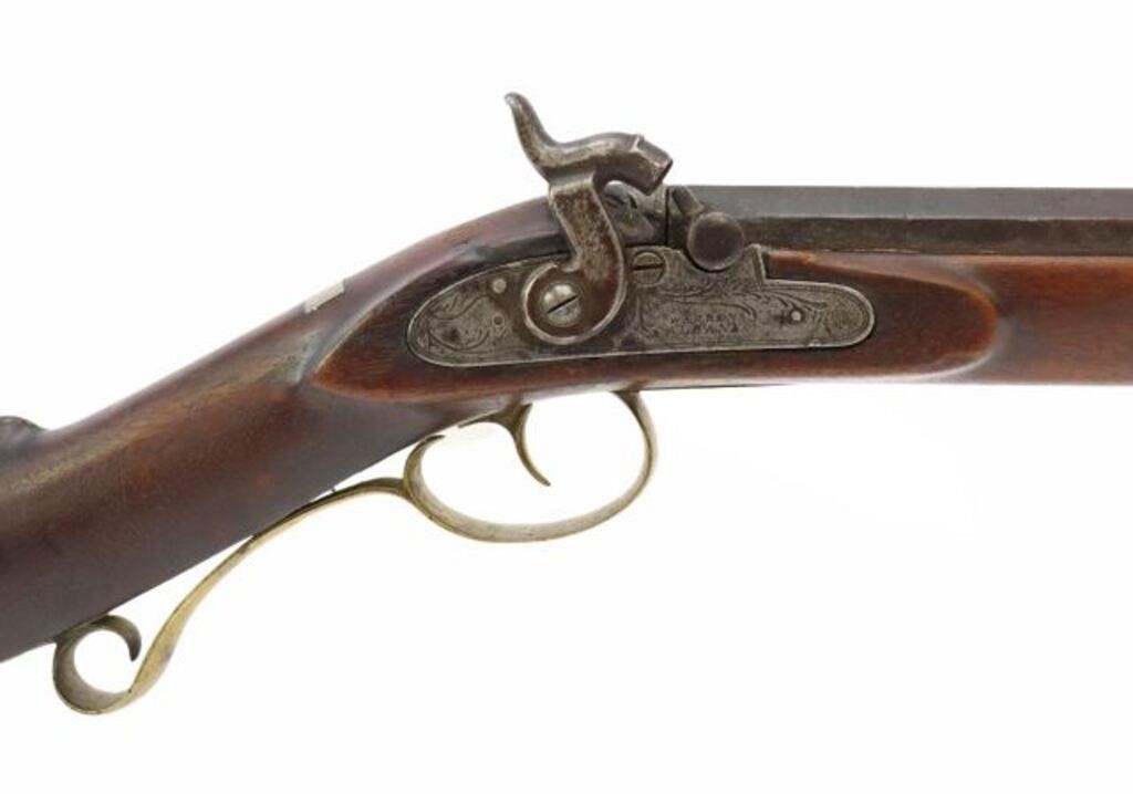 Appraisal: Half stock percussion rifle with Remington straight rifled barrel caliber