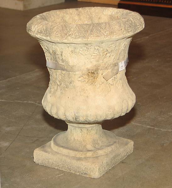 Appraisal: An English stone garden urn approximate height in