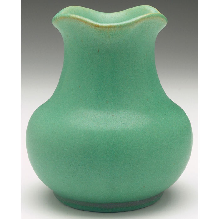 Appraisal: Teco vase designed by Fritz Albert bulbous form under a