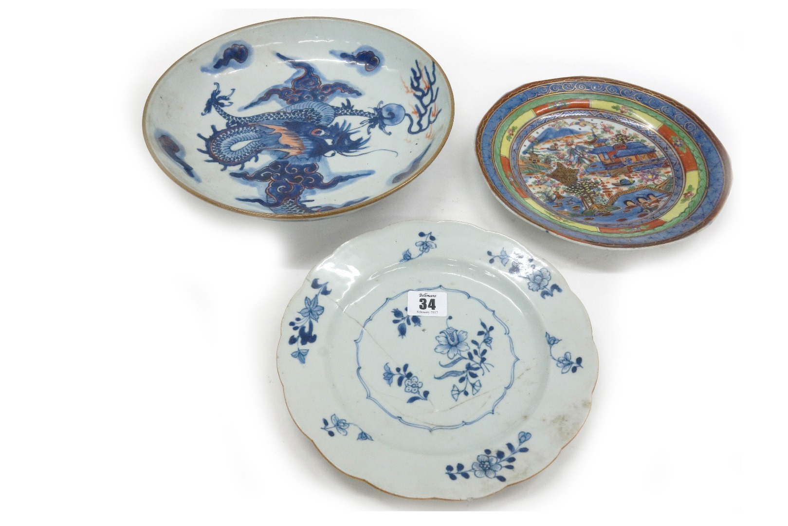 Appraisal: A group of Chinese porcelain th th century comprising -