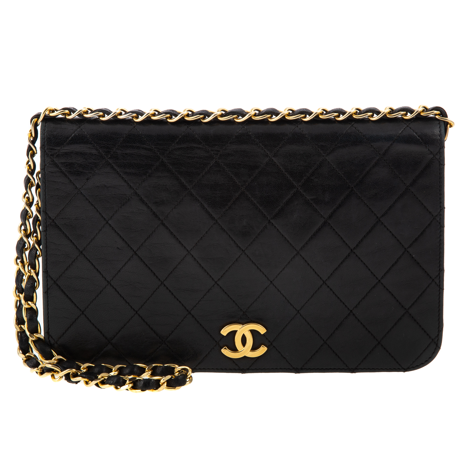 Appraisal: A CHANEL CC MADEMOISELLE FULL FLAP A black lambskin leather