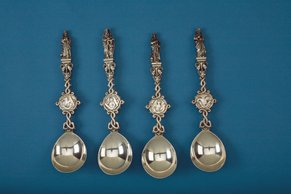 Appraisal: SET OF FOUR AMERICAN SILVER 'APOSTLE' SPOONS GORHAM MFG CO