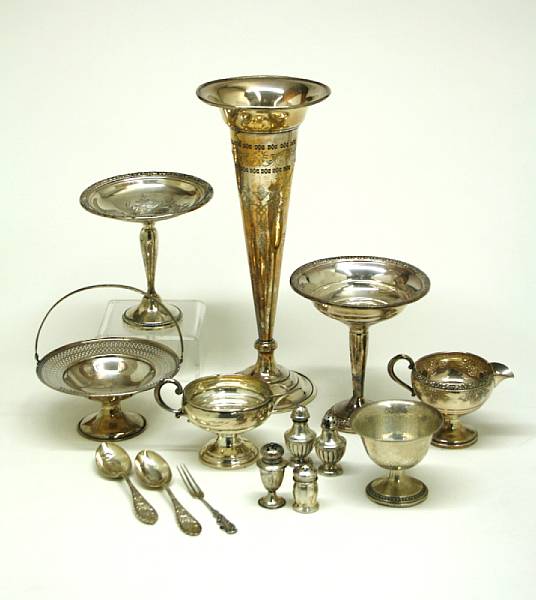 Appraisal: Property of various owners Including damaged flatware and casters oz