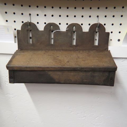 Appraisal: Early Handmade Metal Candle Box wall mounyt style wide