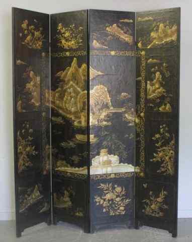 Appraisal: Asian Style Baker Tri Fold Screen From a Norwalk CT