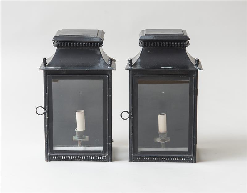 Appraisal: PAIR OF T LE LANTERNS MODERN Wired for electricity x